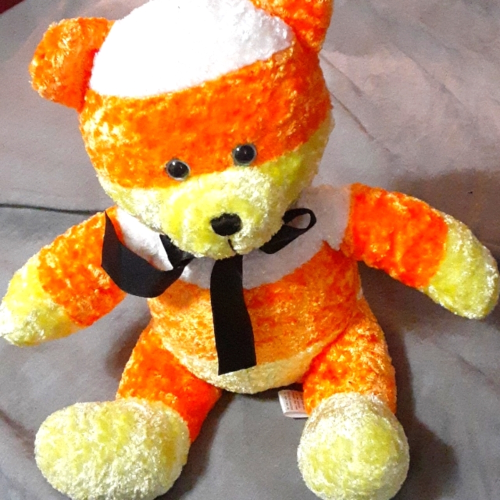 Sugar Loaf Halloween Candy Corn Striped Teddy